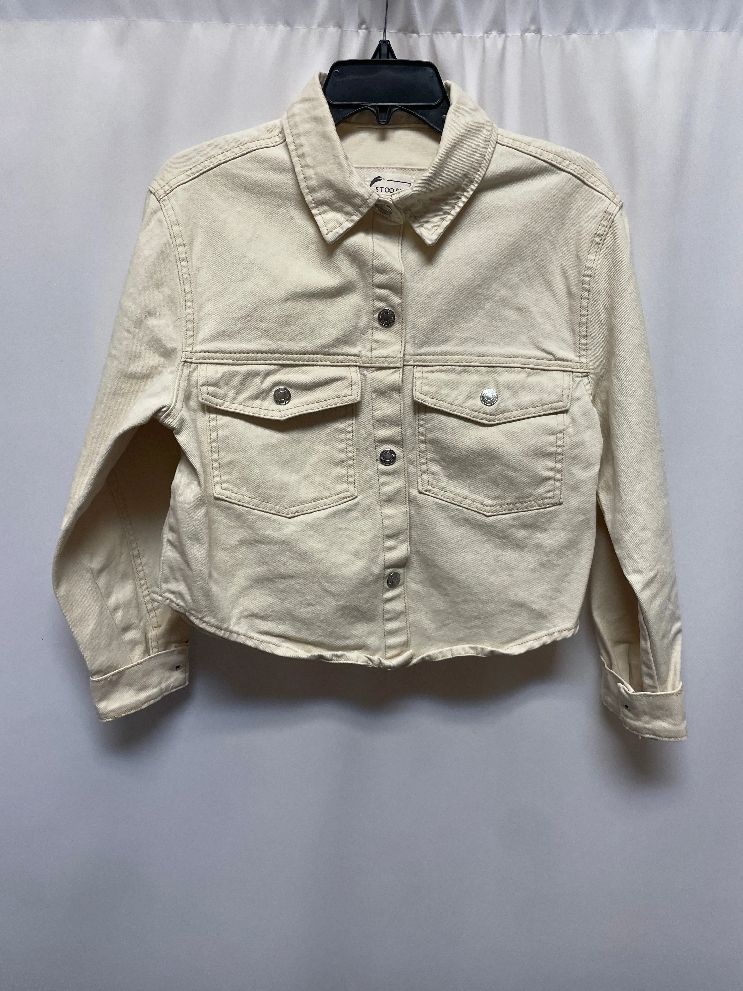 Jacket Denim By Clothes Mentor In Cream, Size: S