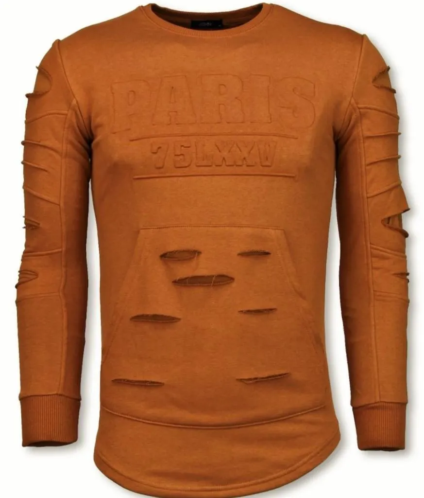 John H 3D Stamp PARIS Sweater - Damaged Sweater - Orange