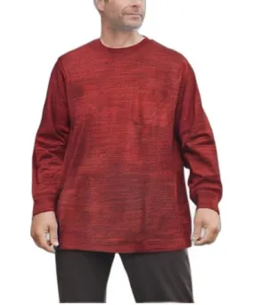 Kingsize Big & Tall Shrink-Less Lightweight Long-Sleeve Crewneck Pocket T-Shirt