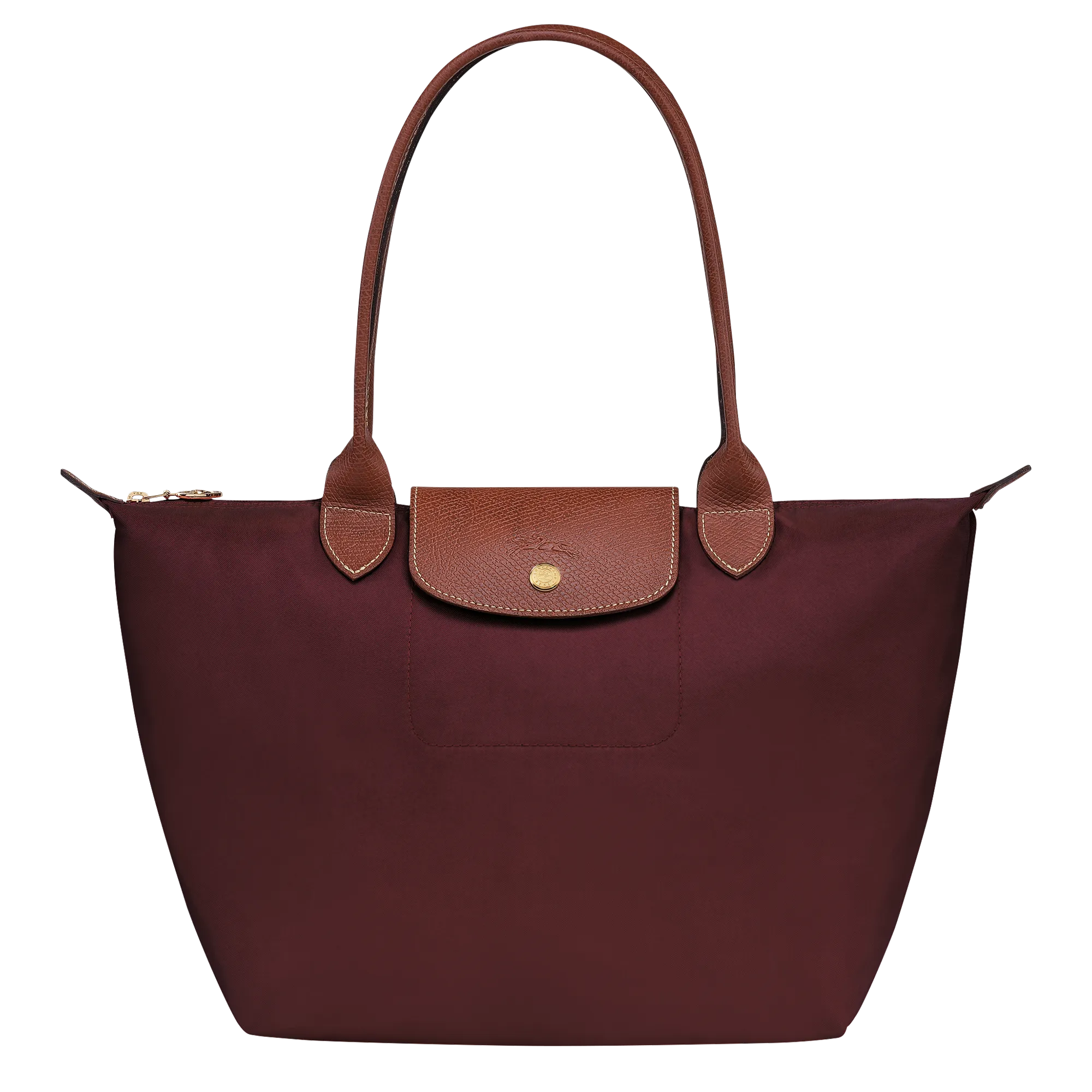 Le Pliage Original M Tote bag Burgundy - Recycled canvas