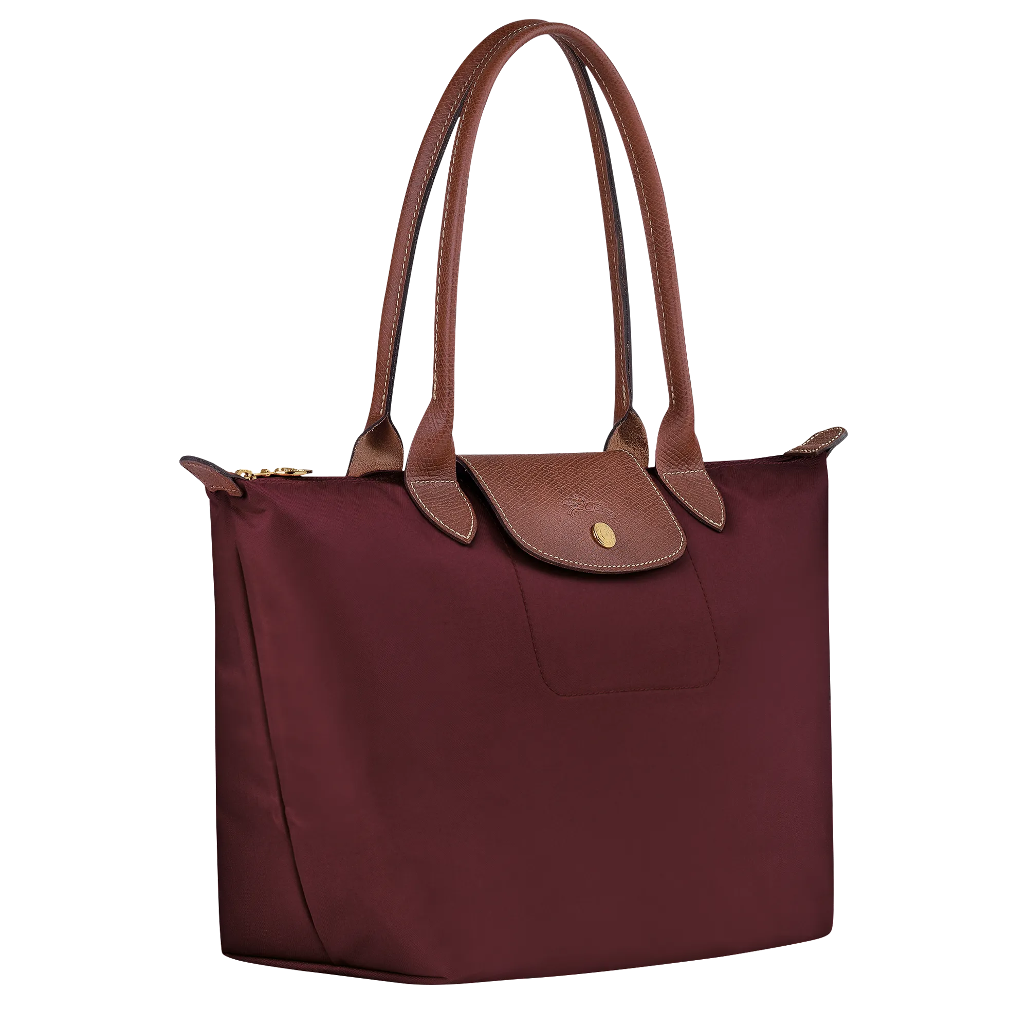 Le Pliage Original M Tote bag Burgundy - Recycled canvas