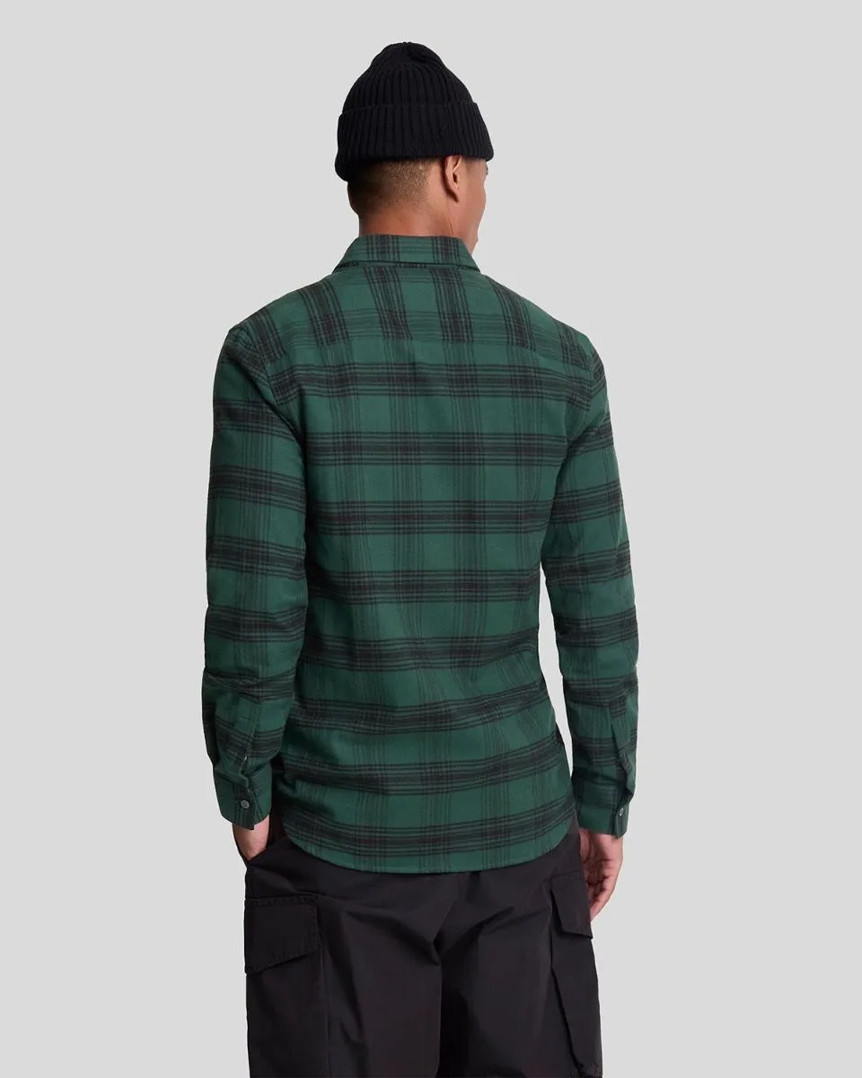 Lyle & Scott Flannel Check Long Sleeve Shirt Argyle Teal/Jet