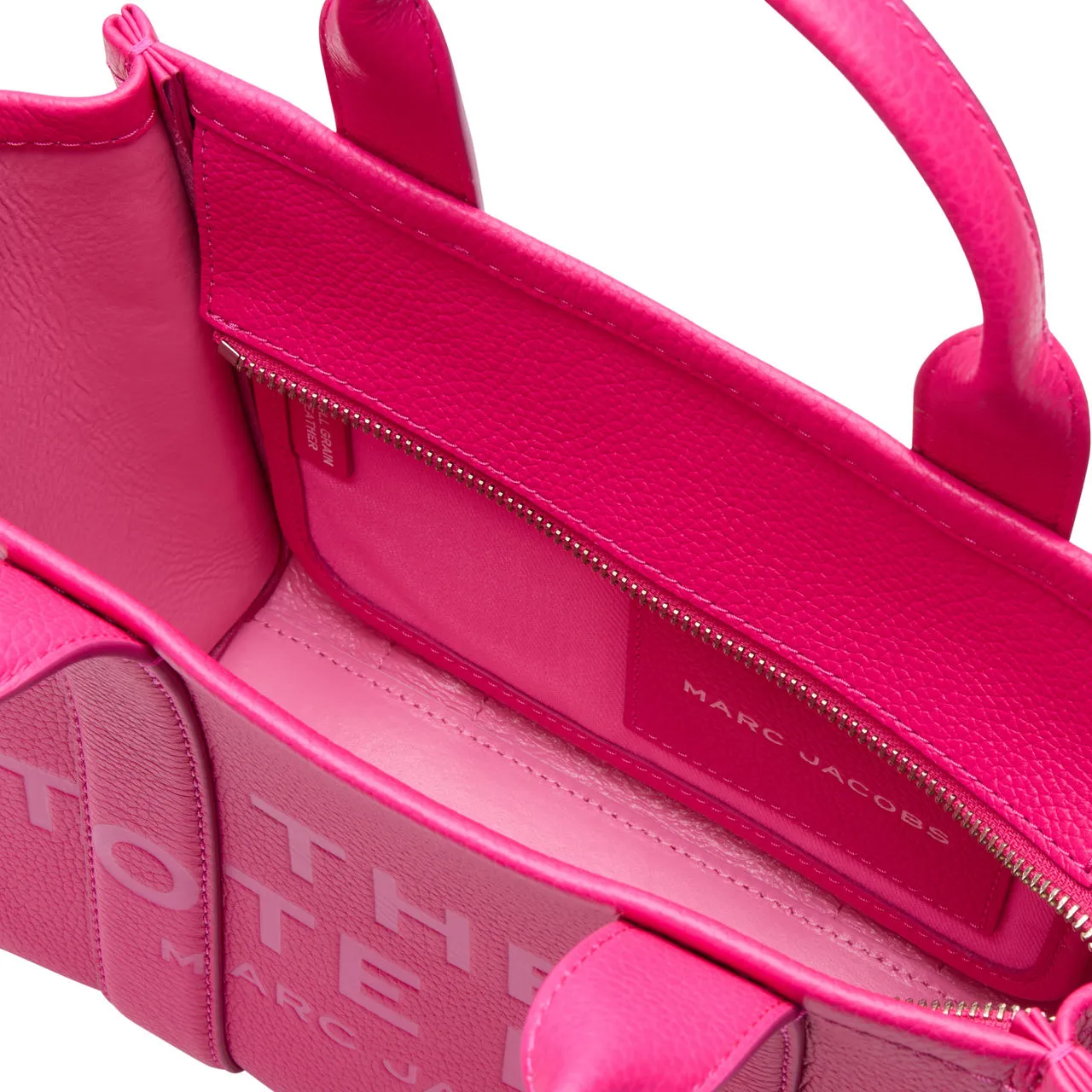 MARC JACOBS The Leather Small Tote Bag - Hot Pink