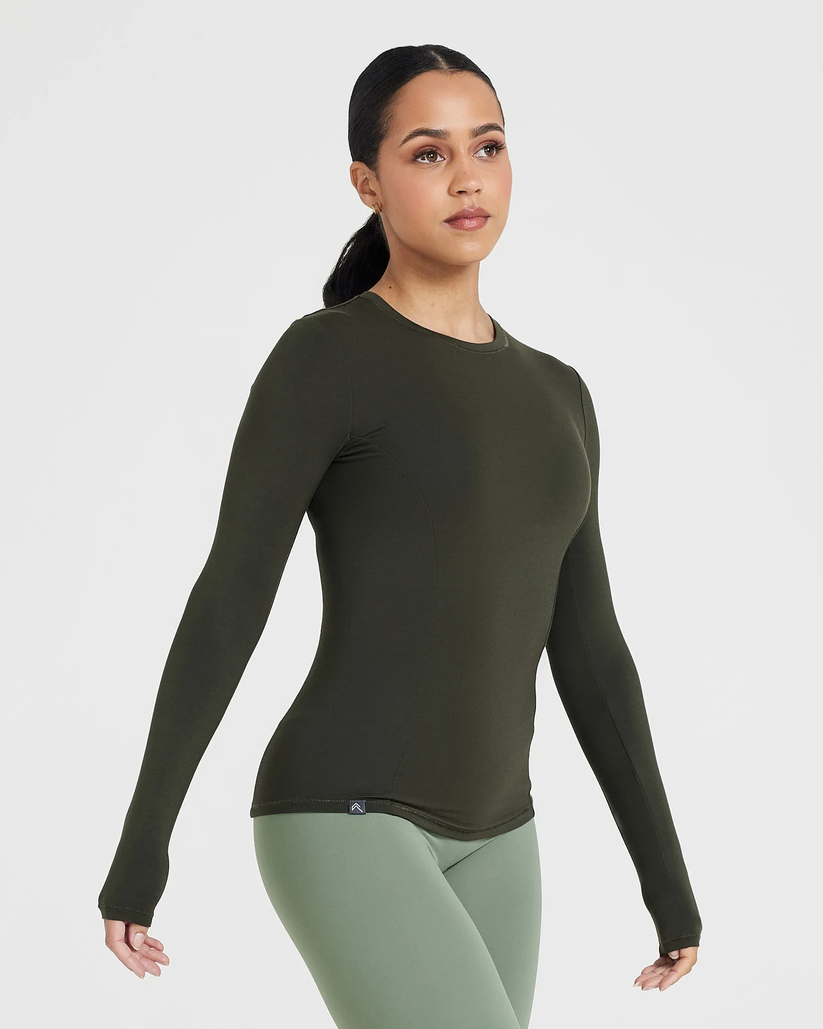 Mellow Soft Long Sleeve Top | Khaki