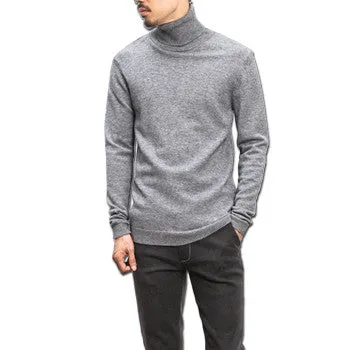 Men Turtleneck Sweaters Pullovers Men's Casual Slim Fit Long Sleeved Knitted Plus Size Sweaters SM6