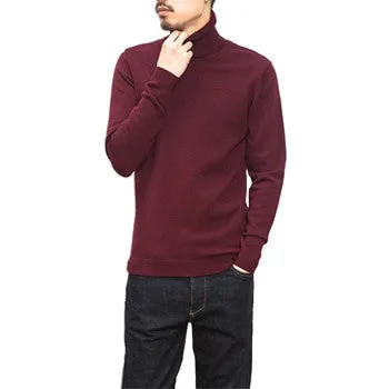 Men Turtleneck Sweaters Pullovers Men's Casual Slim Fit Long Sleeved Knitted Plus Size Sweaters SM6