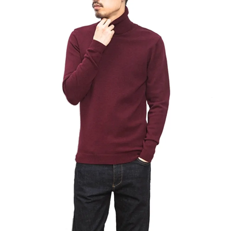 Men Turtleneck Sweaters Pullovers Men's Casual Slim Fit Long Sleeved Knitted Plus Size Sweaters SM6