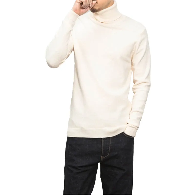 Men Turtleneck Sweaters Pullovers Men's Casual Slim Fit Long Sleeved Knitted Plus Size Sweaters SM6