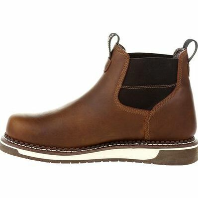 Men's Wedge Waterproof Chelsea Work Boot in Brown