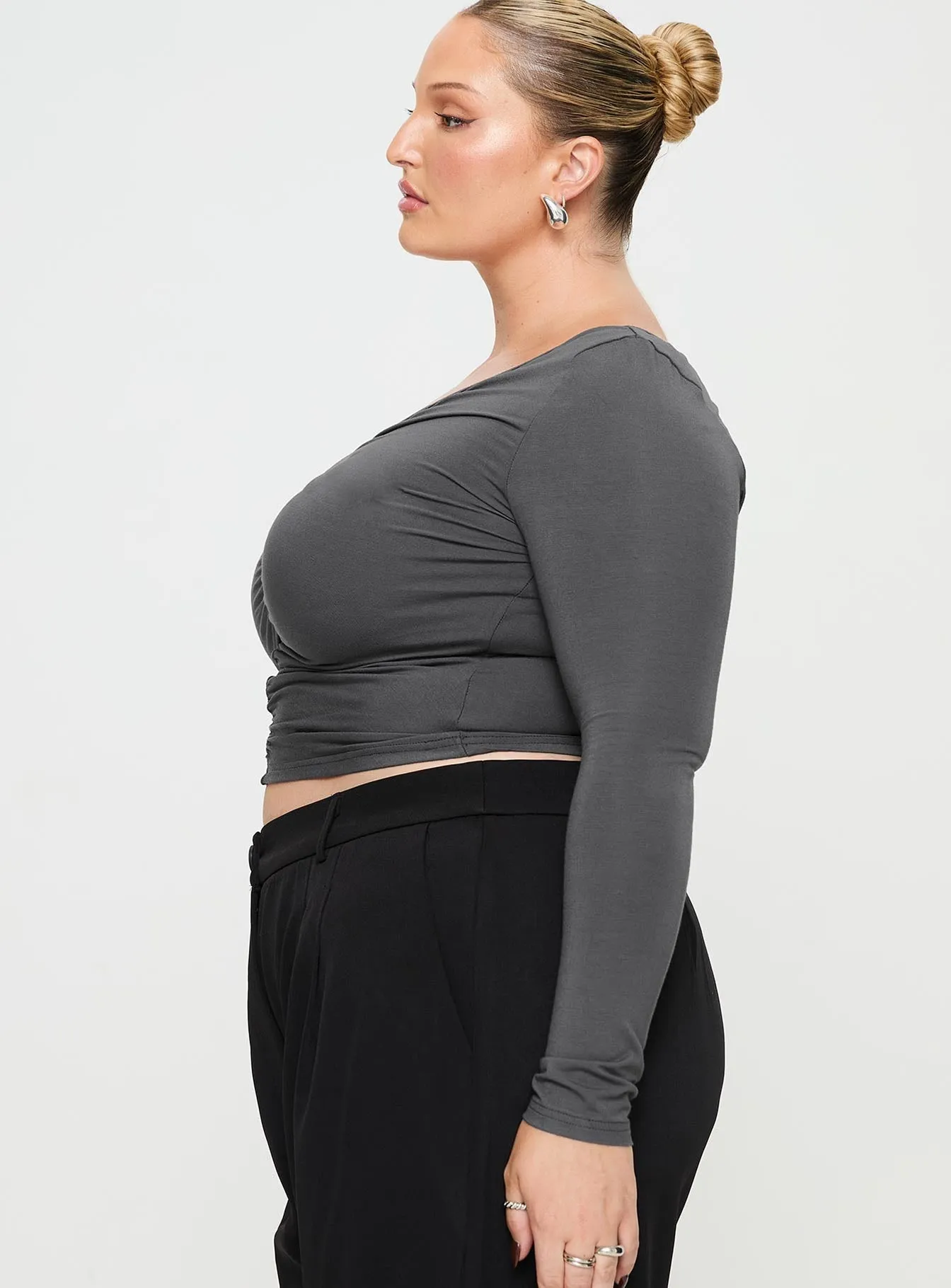 Moylan Long Sleeve Top Grey Curve