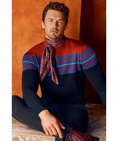 Mr Turk Romero Merino Wool Striped Long Sleeve Sweater