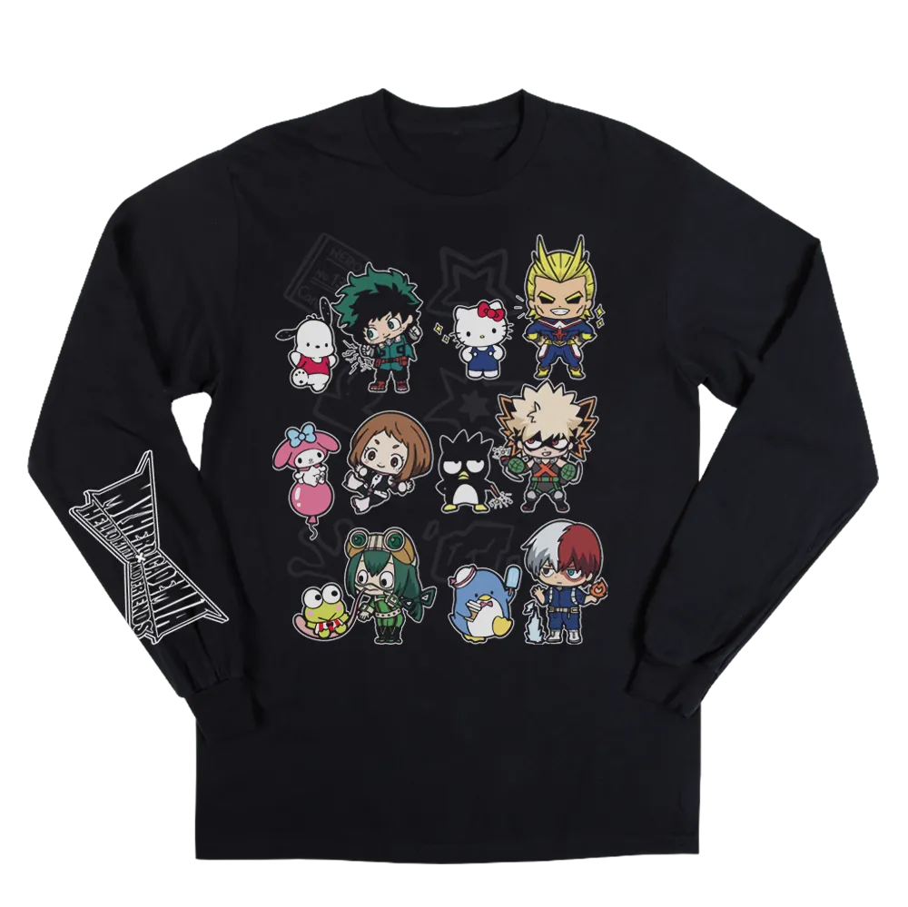 My Hero X Hello Kitty & Friends Group Black Long Sleeve