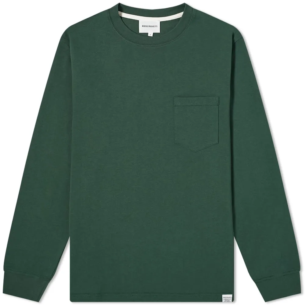 Norse Projects Long Sleeve Johannes Pocket T-ShirtDartmouth Green