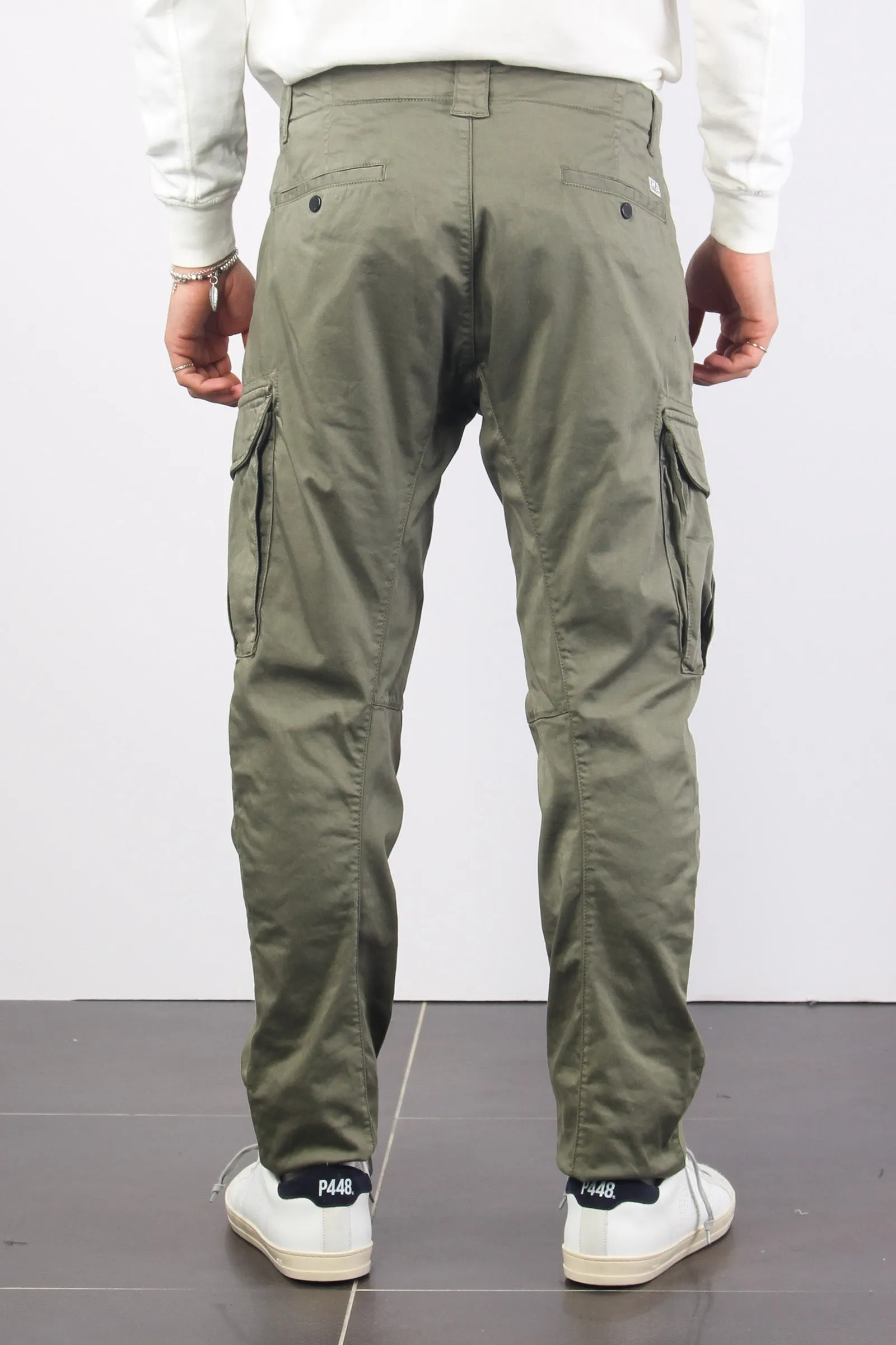 Pantalone Cargo Logo Agave Green