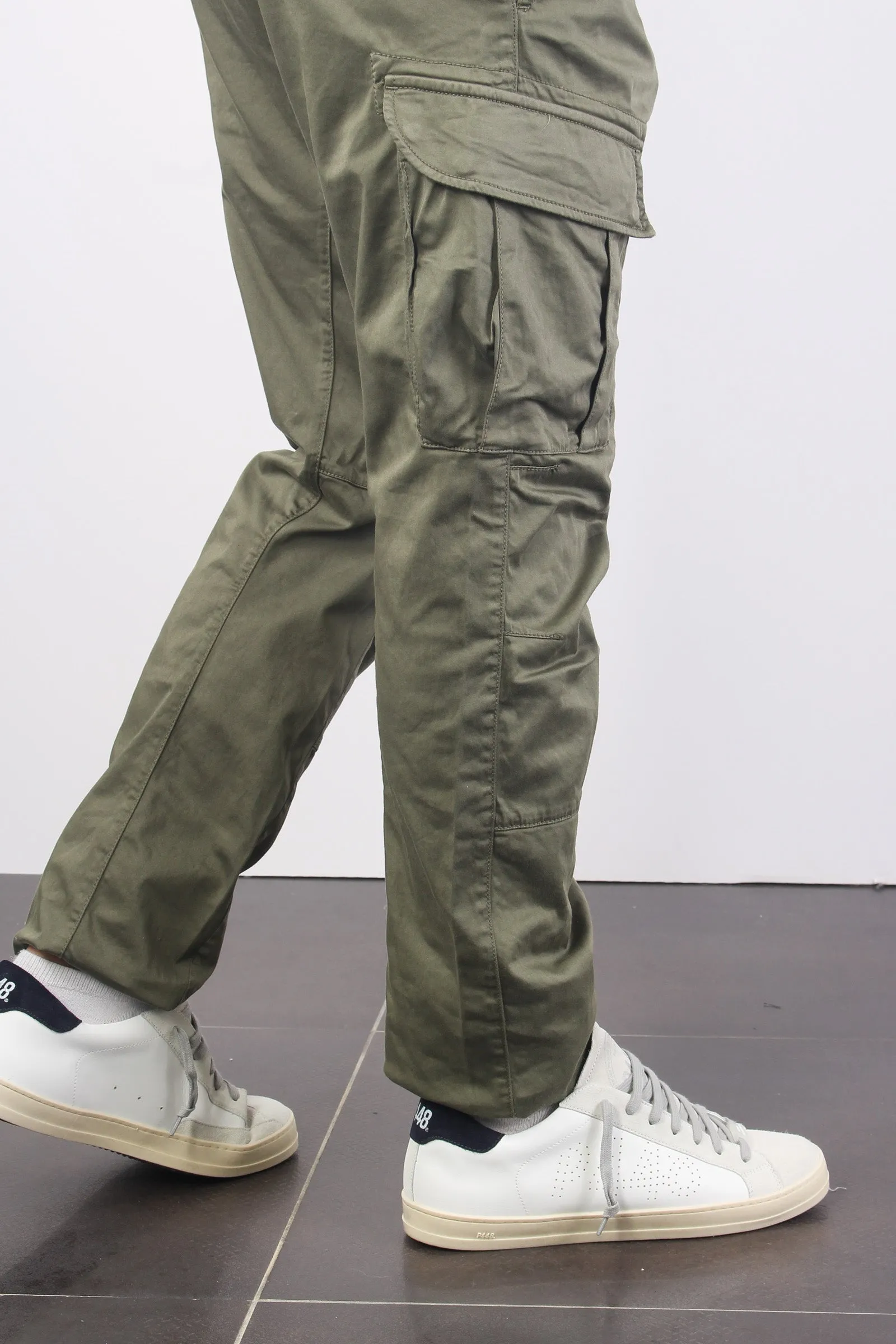 Pantalone Cargo Logo Agave Green