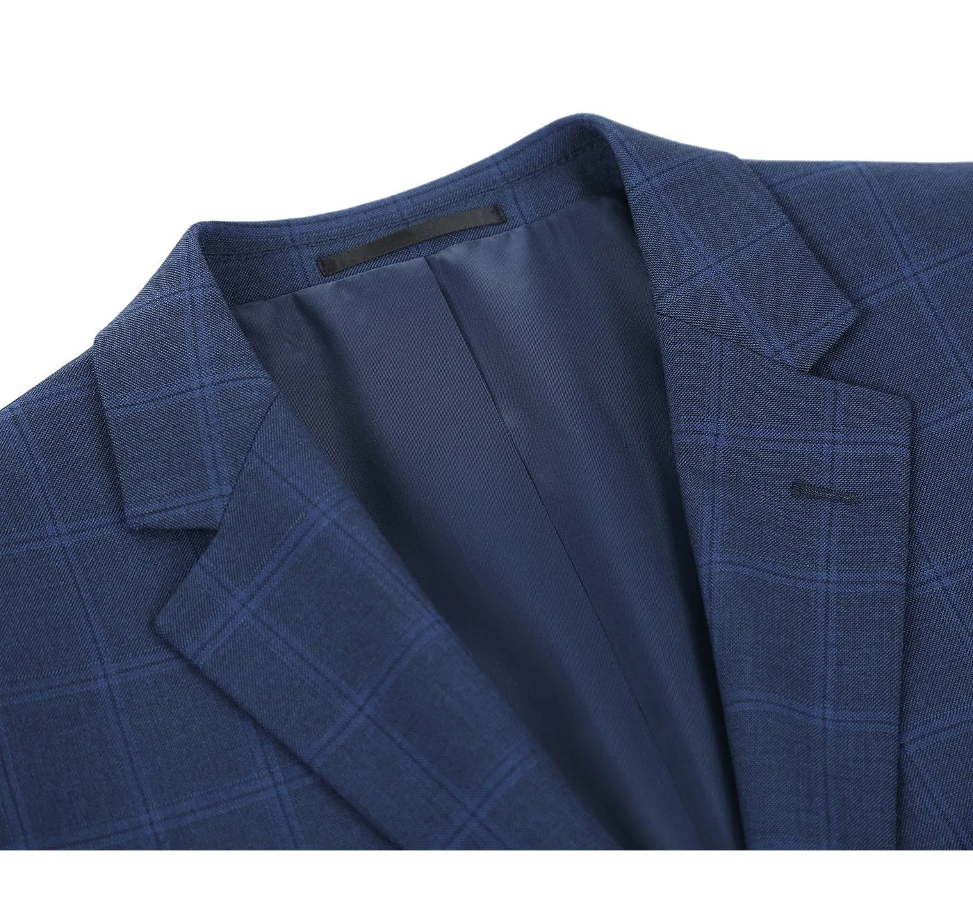 Performance 2-Button SLIM FIT Suit in a Tonal Blue Windowpane Check (Regular and Long Available) by Renoir