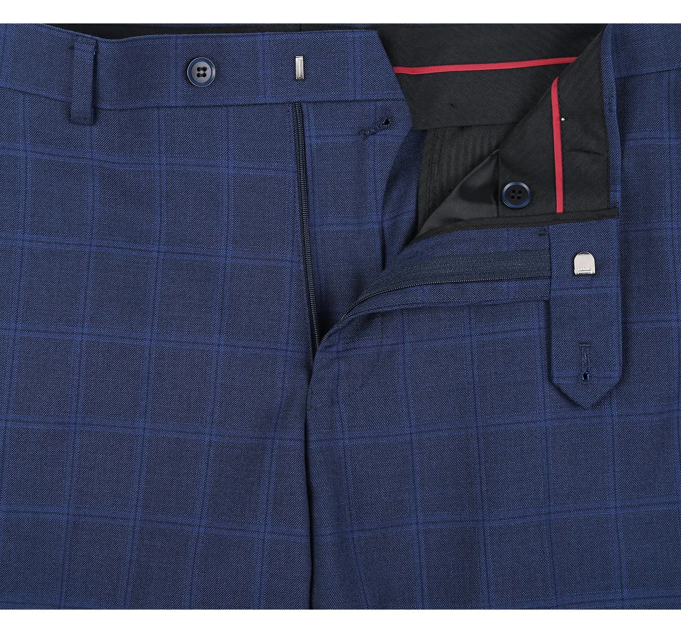 Performance 2-Button SLIM FIT Suit in a Tonal Blue Windowpane Check (Regular and Long Available) by Renoir