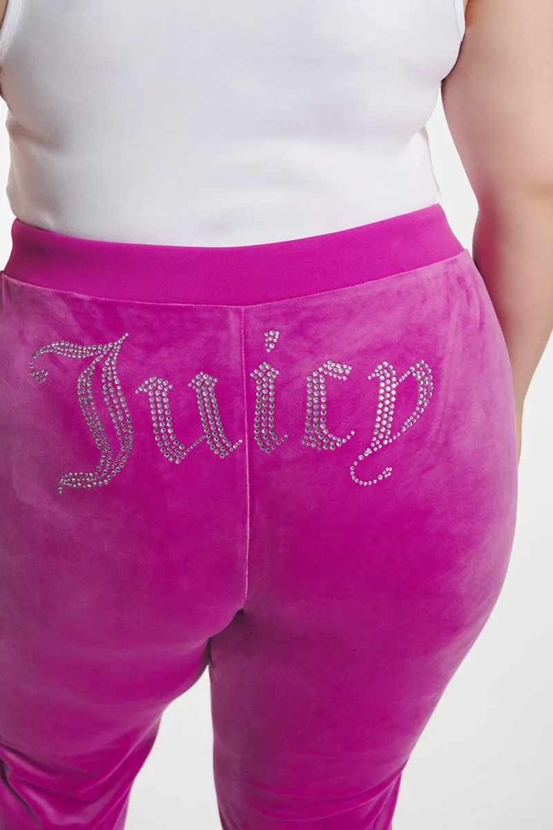 Plus-Size OG Big Bling Velour Track Pants