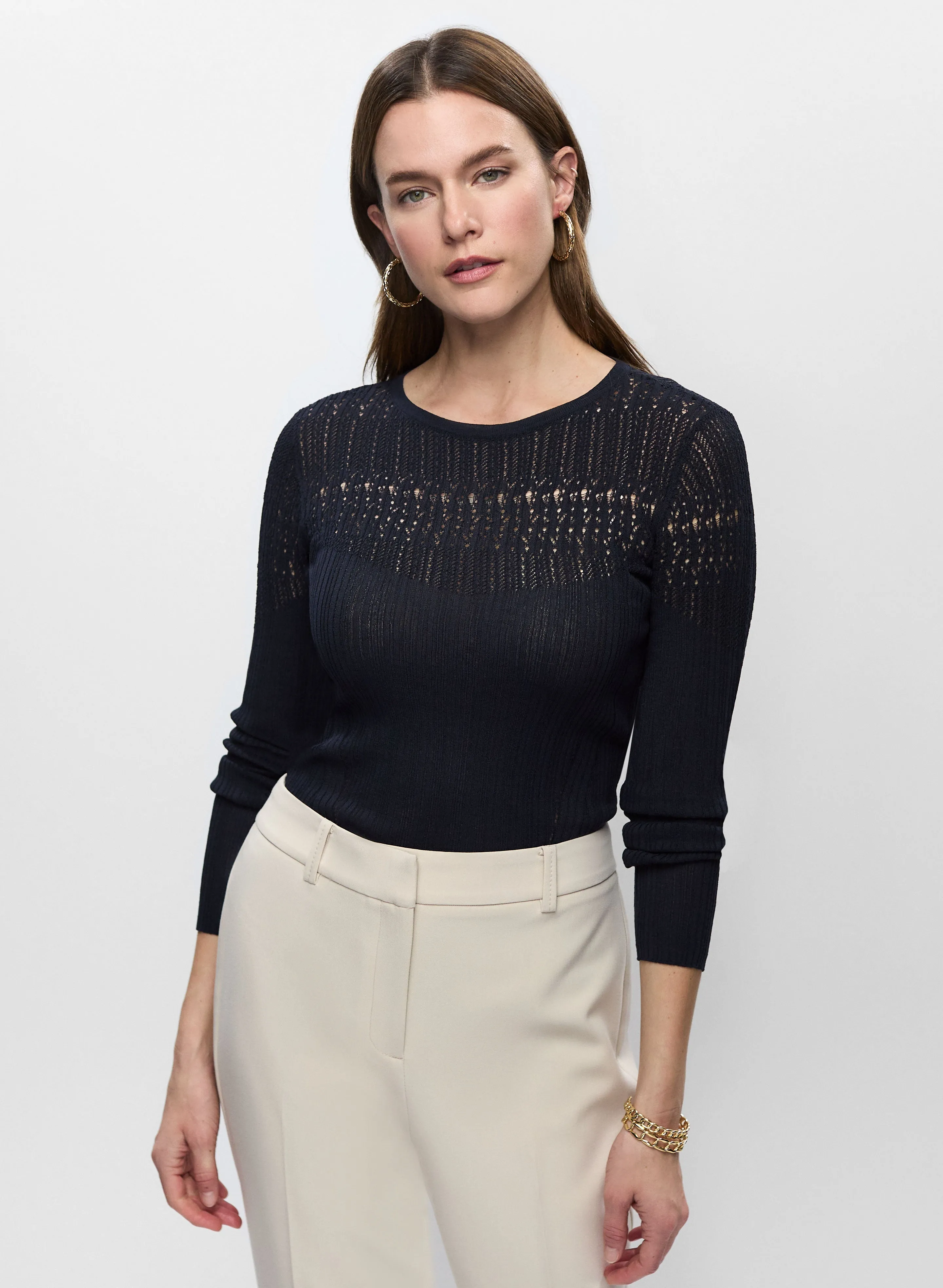 Pointelle Knit Sweater