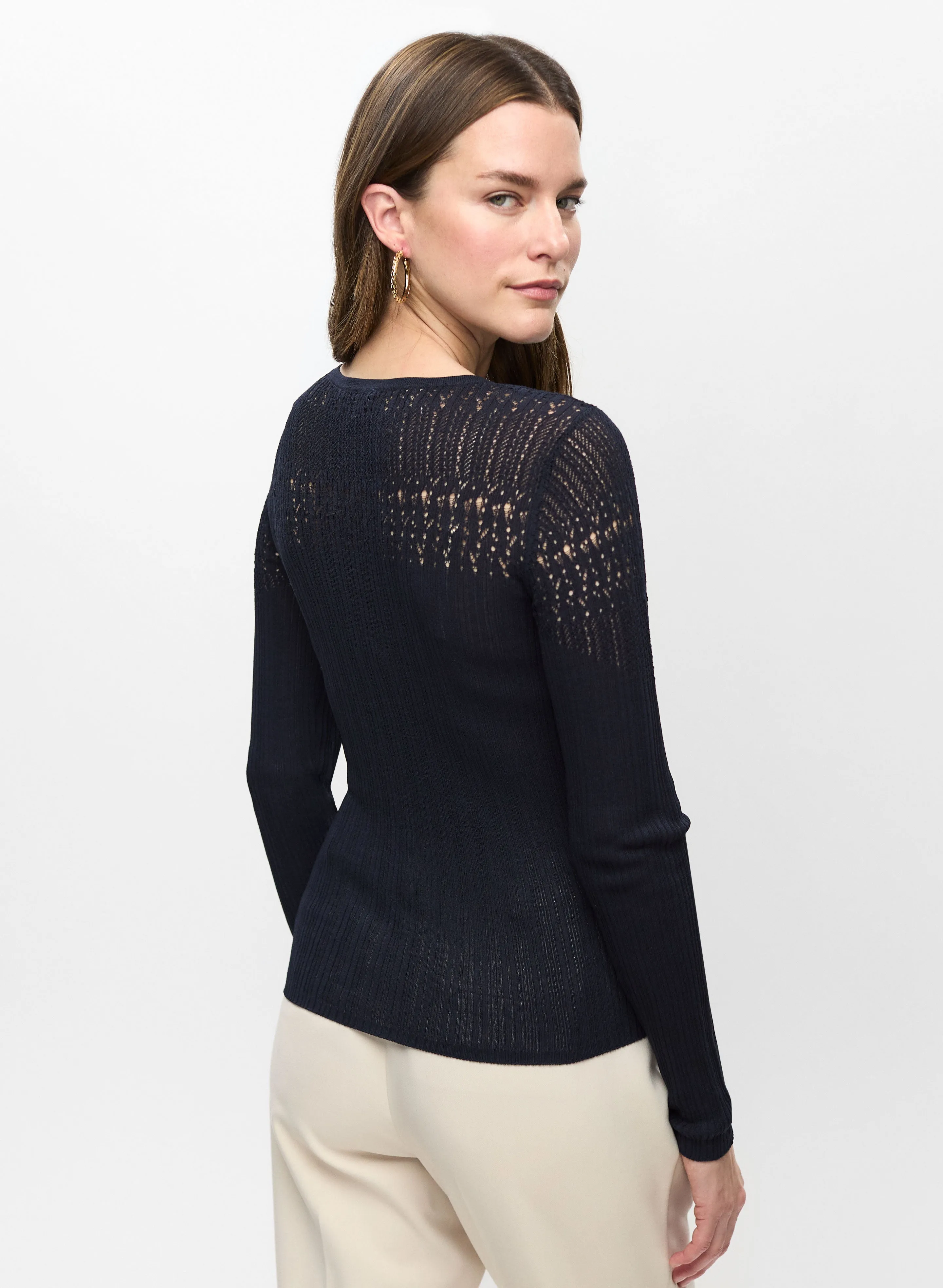 Pointelle Knit Sweater