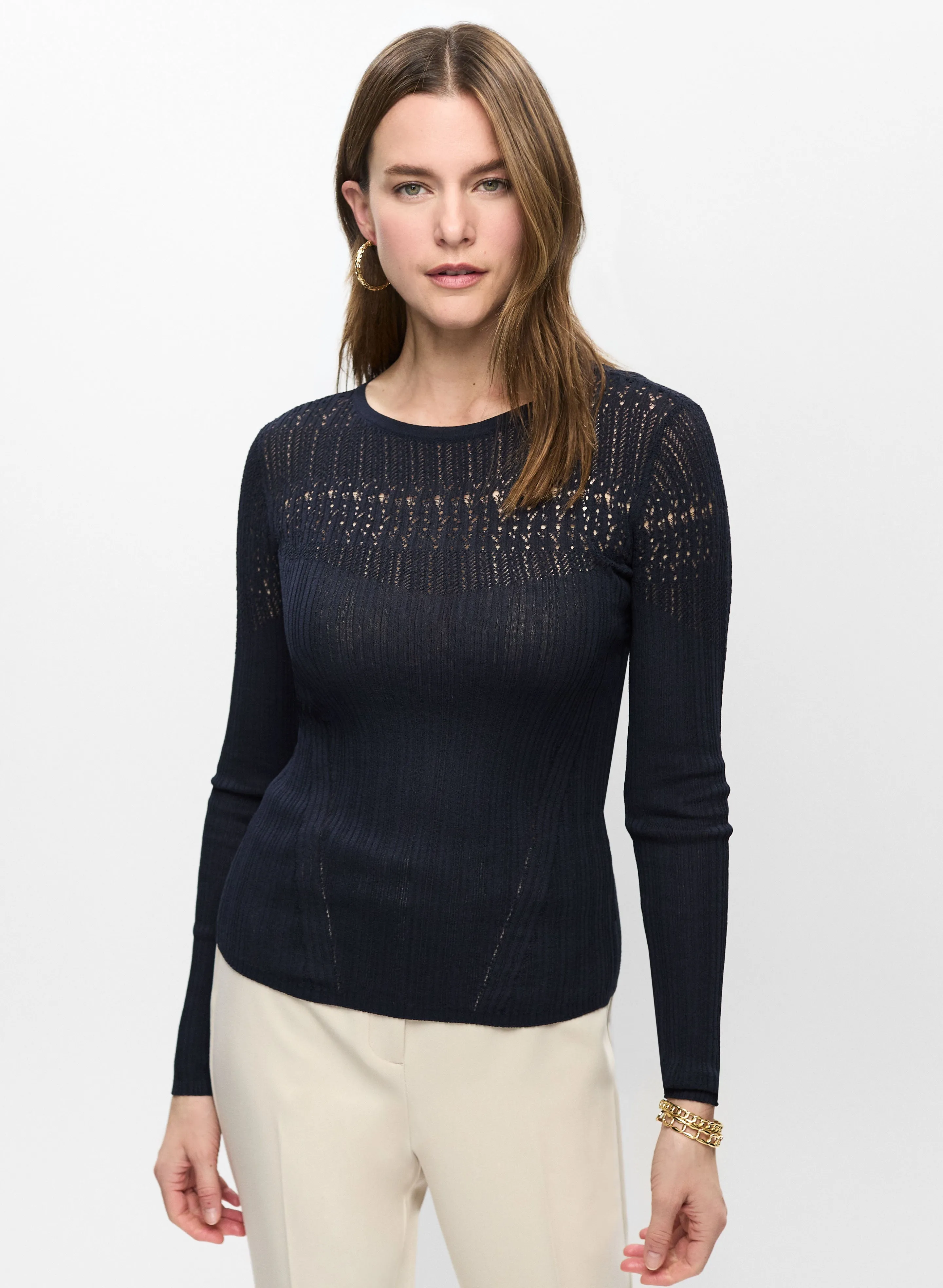 Pointelle Knit Sweater