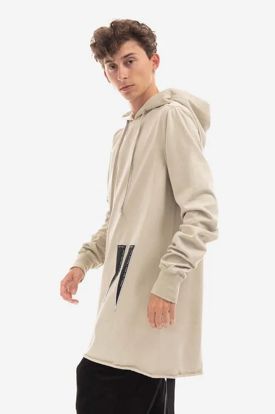 Rick Owens cotton sweatshirt Pullover Hoodie men's beige color