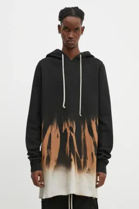 Rick Owens cotton sweatshirt Pullover Hoodie men's black color hooded DU02D2285.FSUN