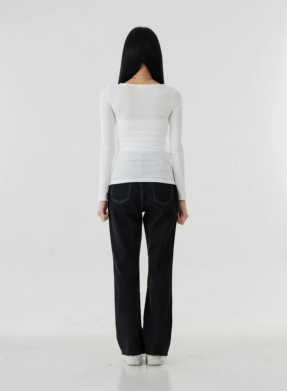 Round Neck Long Sleeve Top OO21