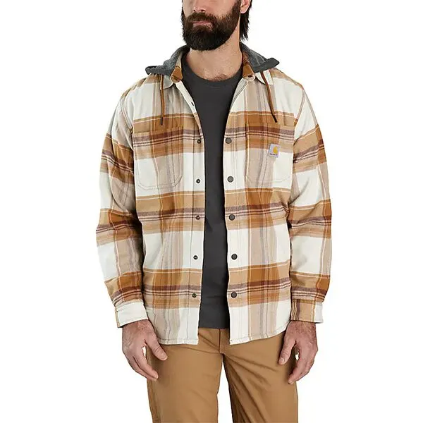 Rugged Flex® Relaxed Fit Flannel Fleece Lined Hooded Shirt Jac