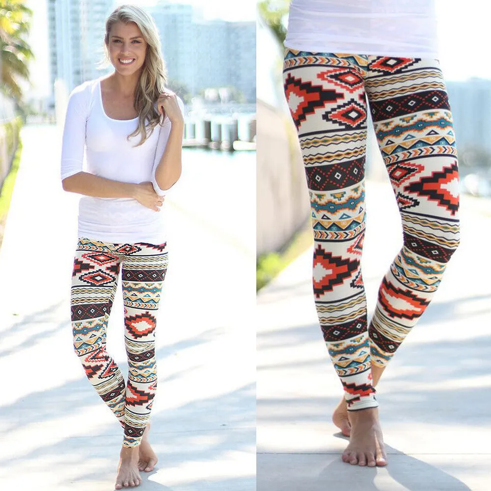 Skinny Geometric Print Stretchy Pants Leggings printed women's legging Women Leggings lady lovely trousers