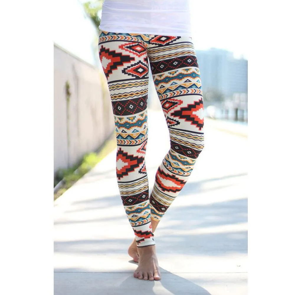 Skinny Geometric Print Stretchy Pants Leggings printed women's legging Women Leggings lady lovely trousers