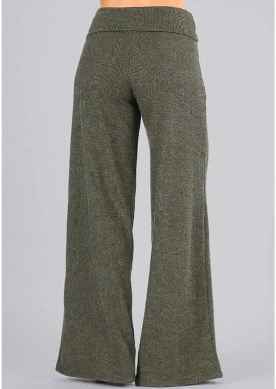 Sleek Hacci Mélange Sweater Knit Pants Made in USA - CLEARANCE FINAL SALE