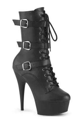 SS-DELIGHT-1043 Black Faux Leather Ankle Boot