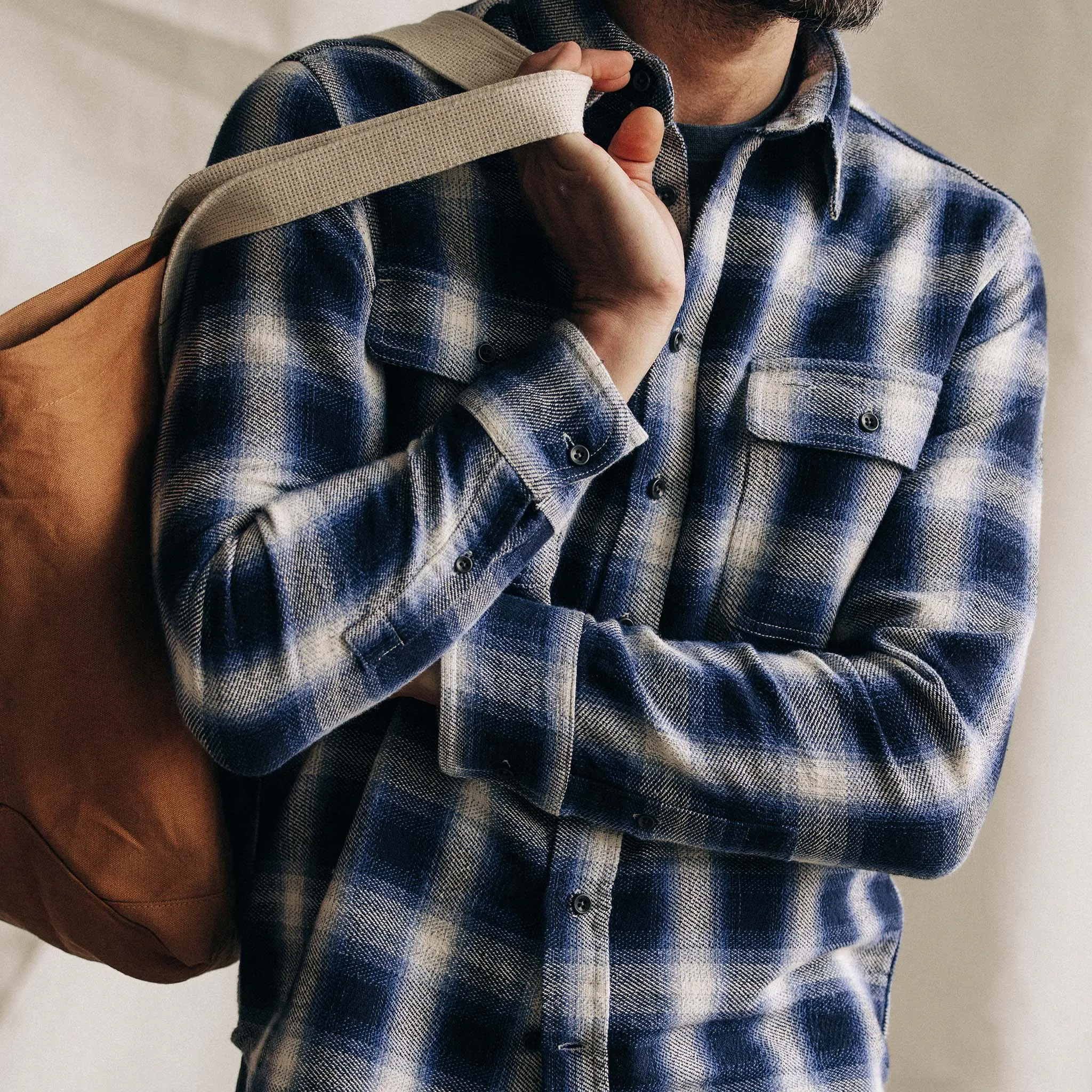 The Ledge Shirt in Blue Sky Plaid