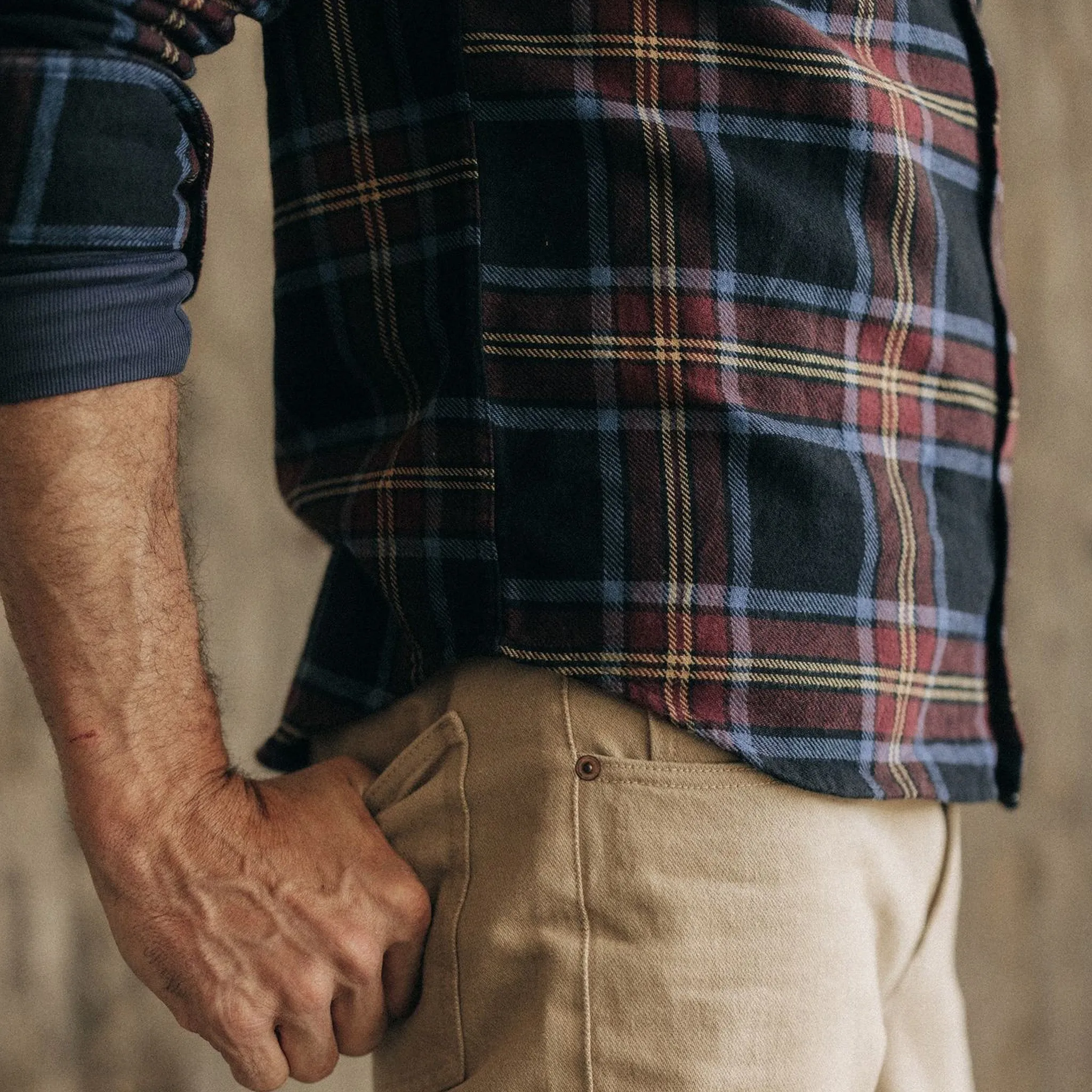 The Ledge Shirt in Dark Navy Plaid