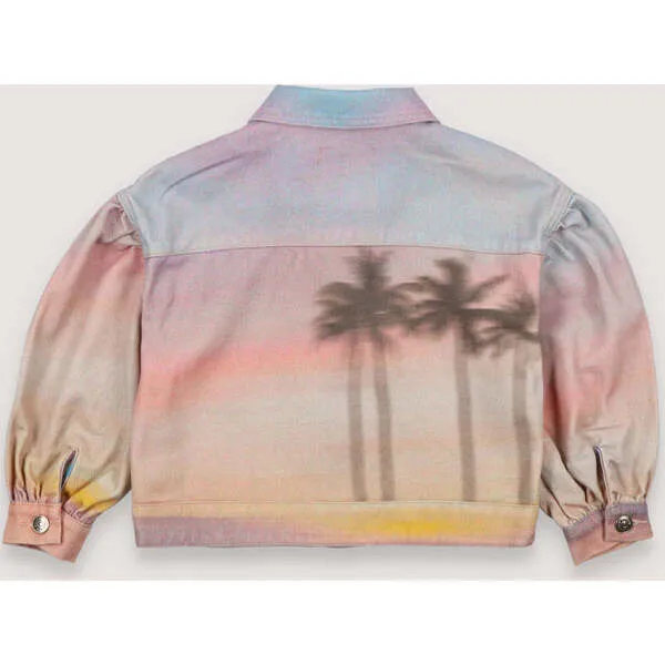 The New Society Sunset Print Denim Jacket, Multicolors