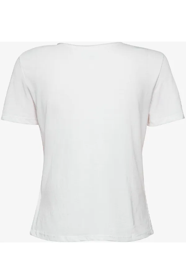 Tommy Hilfiger Women V-Neck Logo Tee White