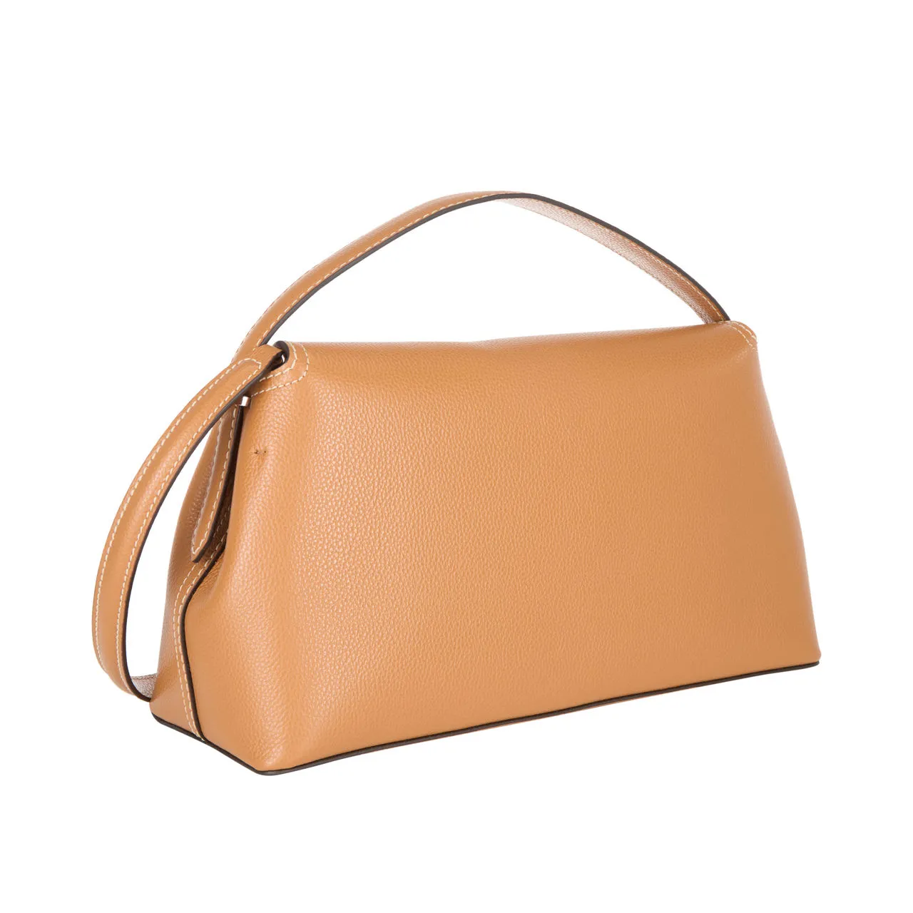 TOTEME T-Lock Grained Crossbody Bag - Tan