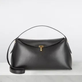 TOTEME T-Lock Smooth Crossbody Bag - Black