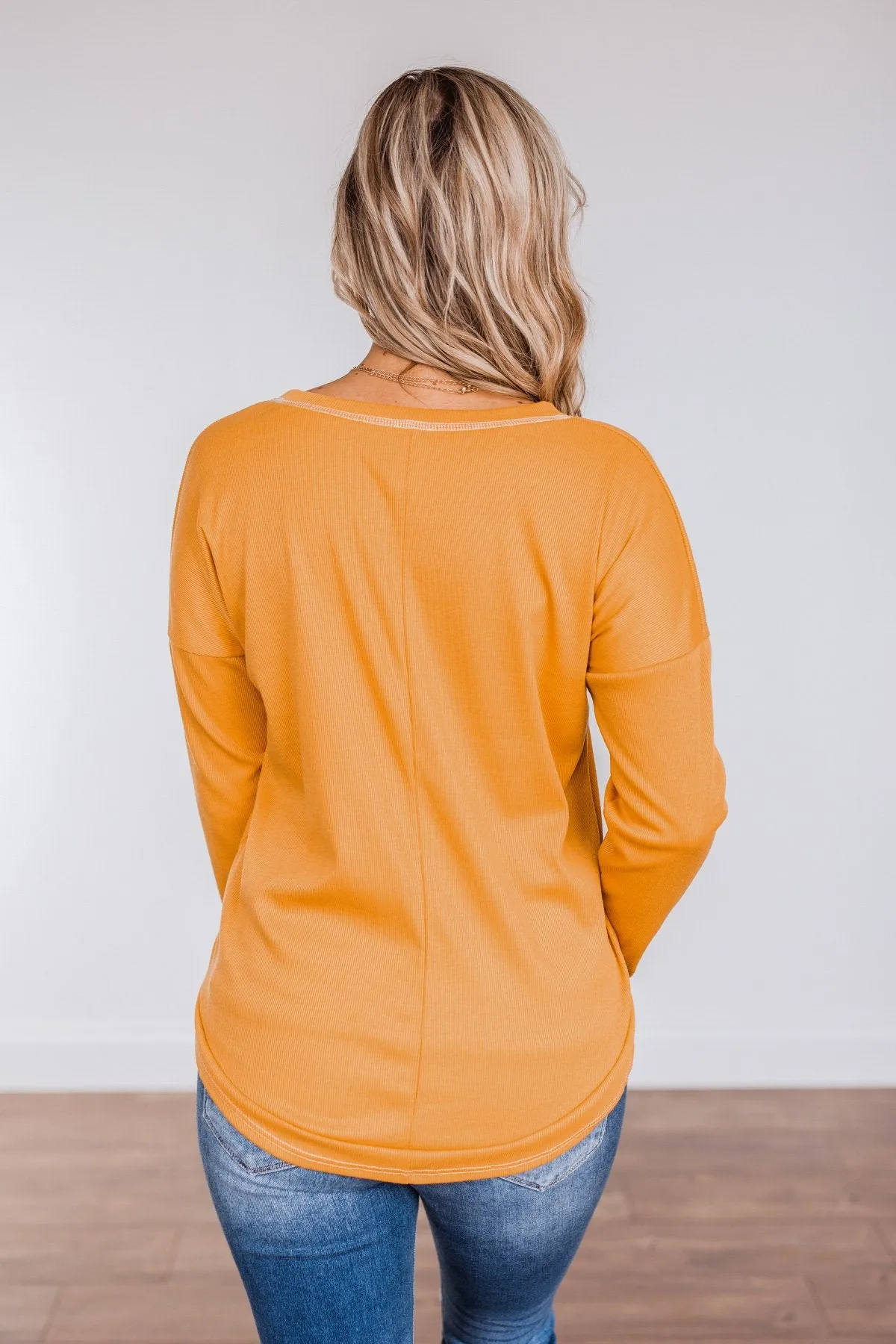 True To Your Heart Long Sleeve Top- Golden Yellow