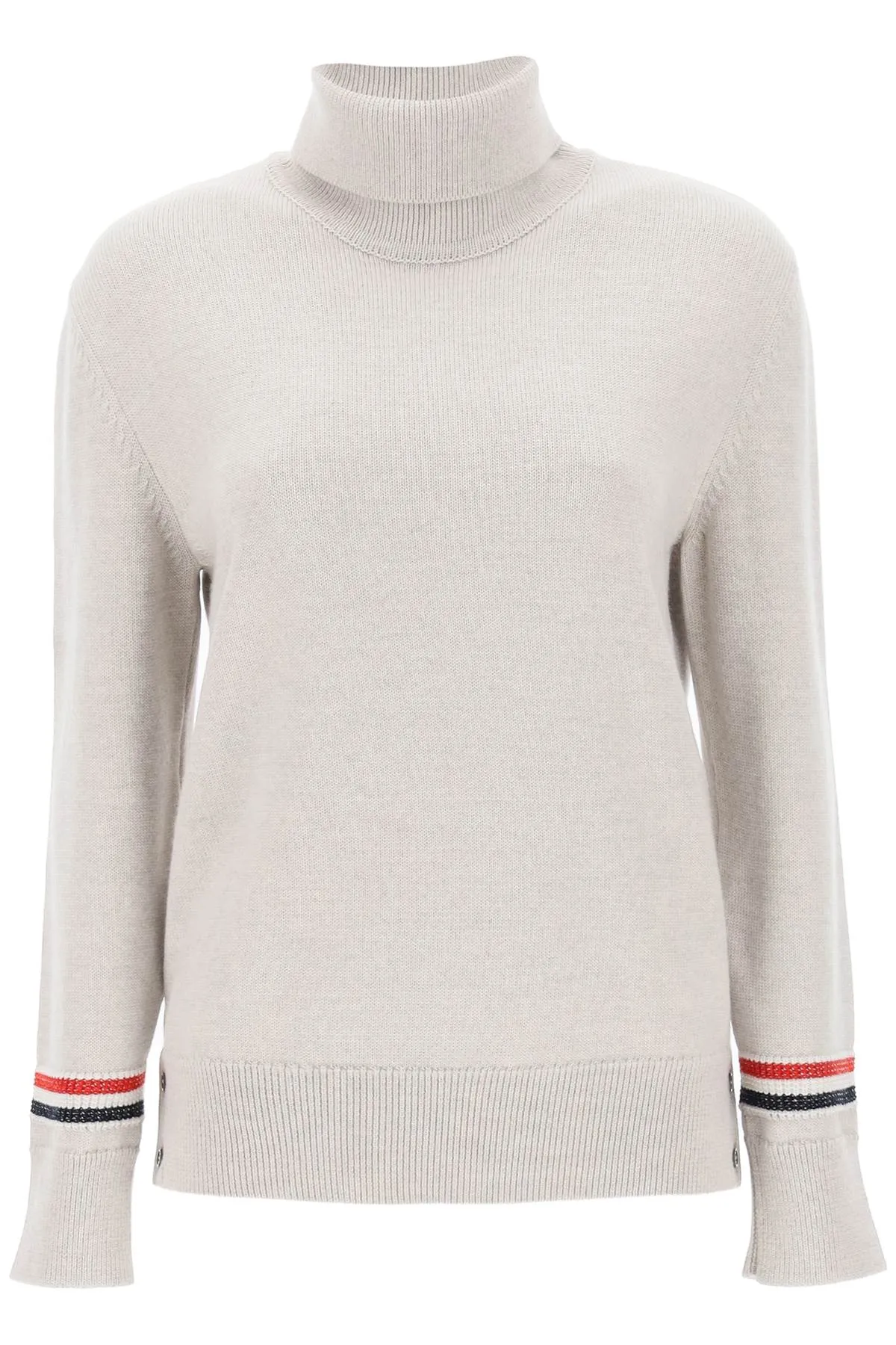 Turtleneck Sweatear With Tricolor Intarsia