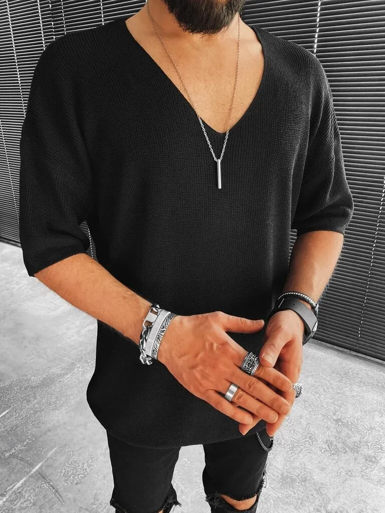 V-Neck Short-Sleeved Men's Sweater