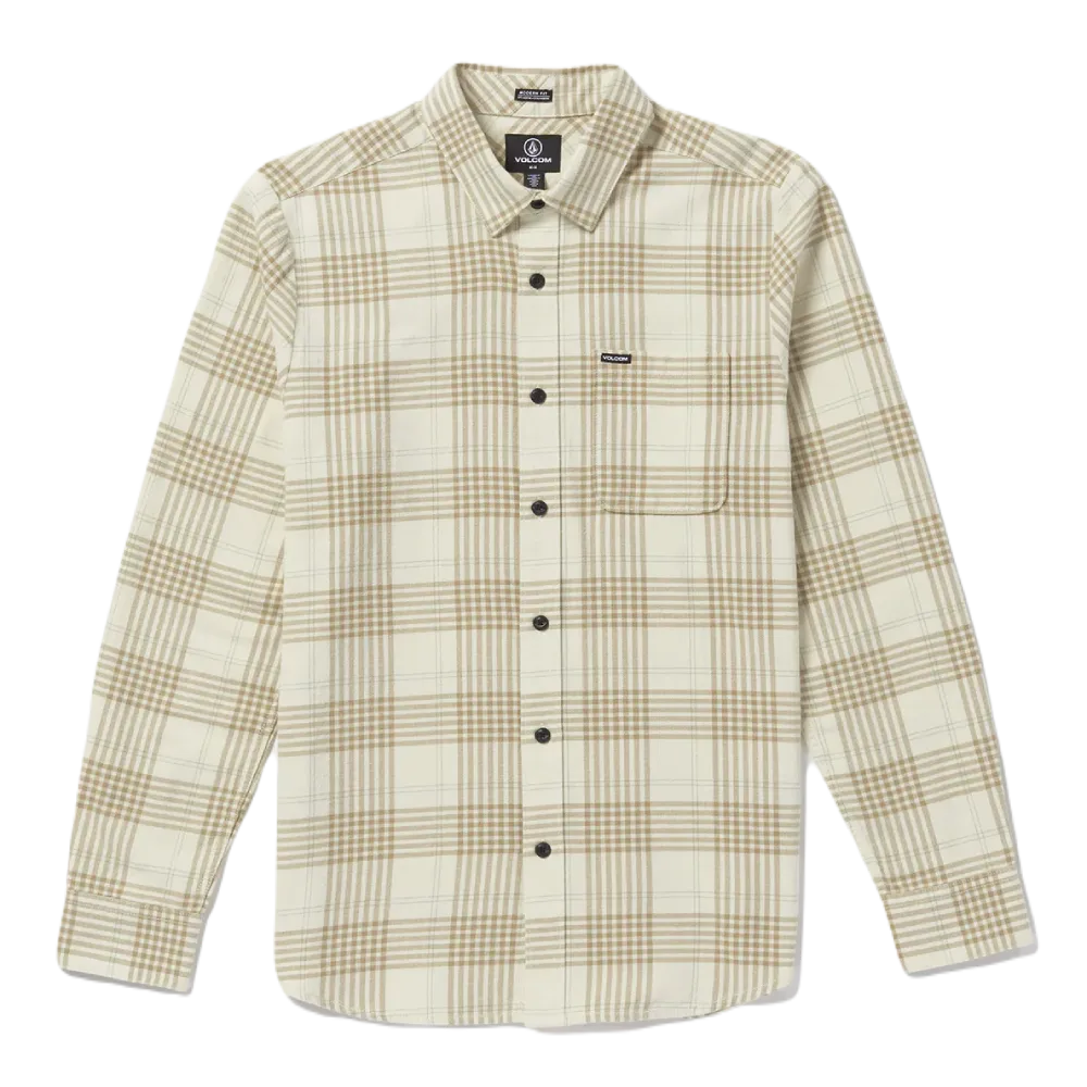 Volcom Caden Plaid L/S Shirt Dirty White