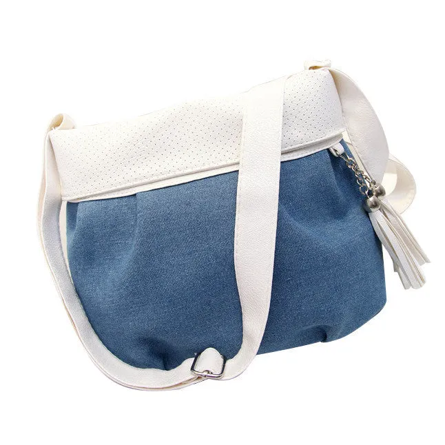 Women Denim fabric Tote Hbag Shoulder Bag Purse Messenger Bags