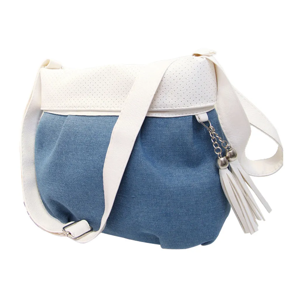 Women Denim fabric Tote Hbag Shoulder Bag Purse Messenger Bags