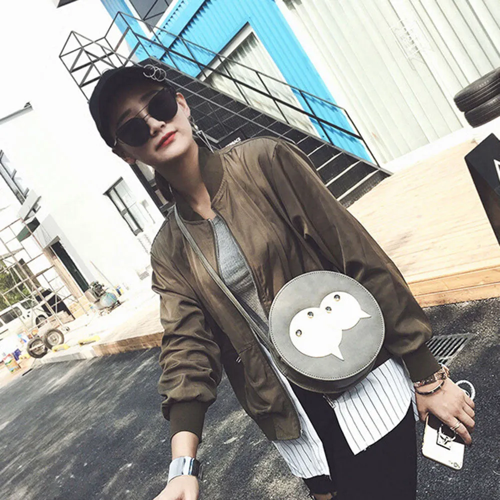 Women Messenger bags Circular Leather Hbag crossbody Shoulder Coin Bag women's hbags bag Clutch