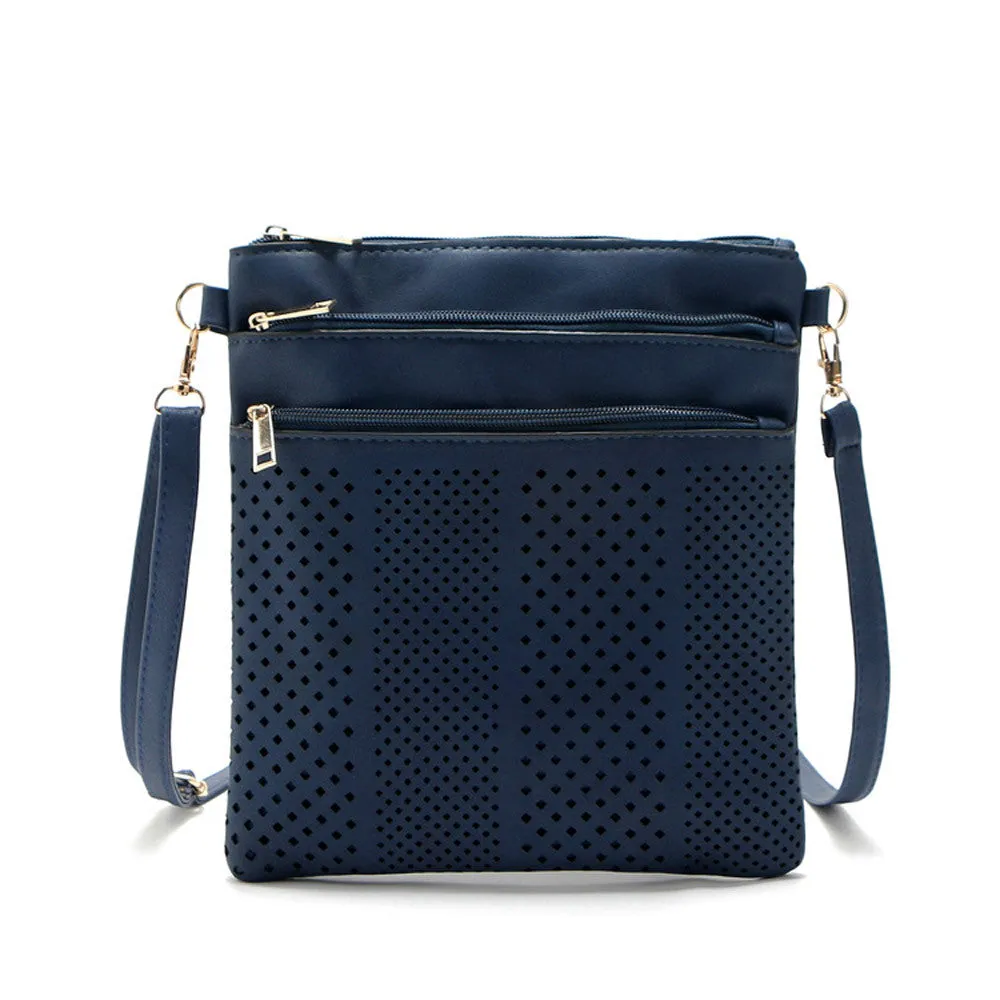 Women Messenger Bags Famous Hollow Out PU Leather Crossbody Shoulder Handbags bolsos femenina