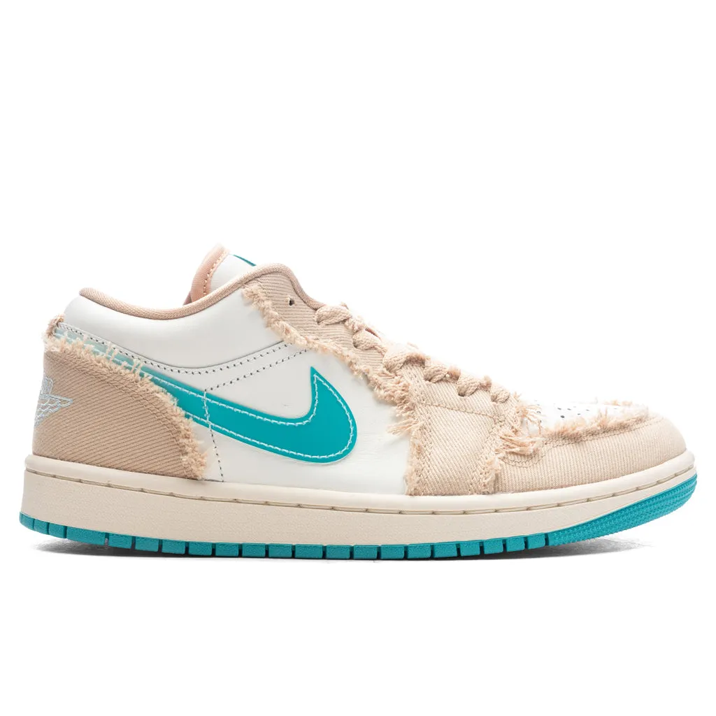 Women's  Air Jordan 1 Low 'Beachside' - Sesame/Dusty Cactus/Glacier Blue