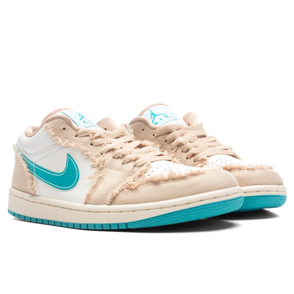 Women's  Air Jordan 1 Low 'Beachside' - Sesame/Dusty Cactus/Glacier Blue