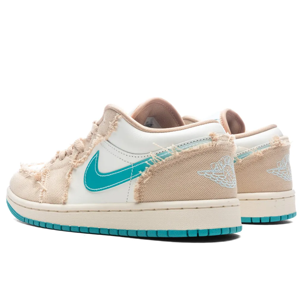 Women's  Air Jordan 1 Low 'Beachside' - Sesame/Dusty Cactus/Glacier Blue